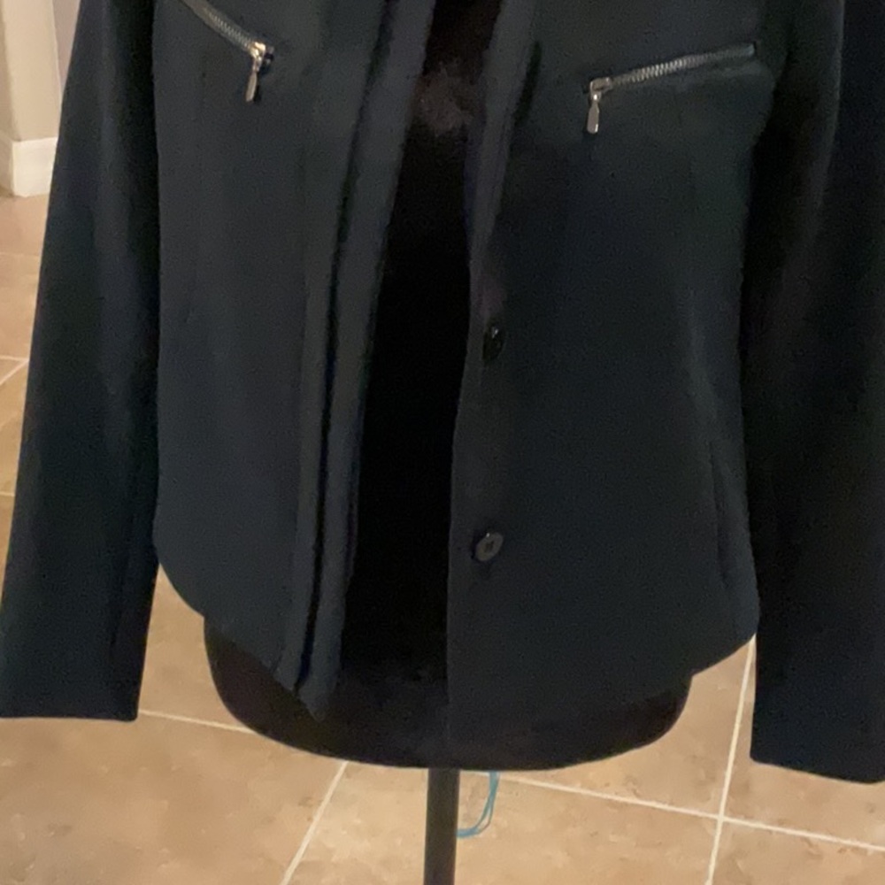 Gap Collarless Buttonfront Jacket, Black, Size. S - image 4